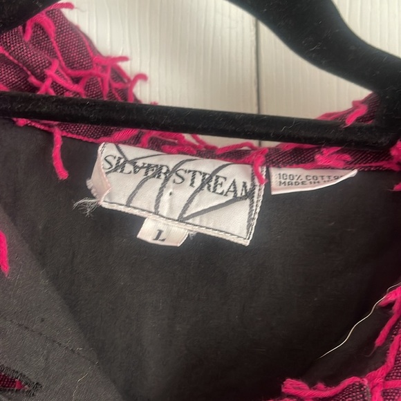 Silver Stream Vintage pink and black fringe button down blazer cardigan top - Picture 5 of 8